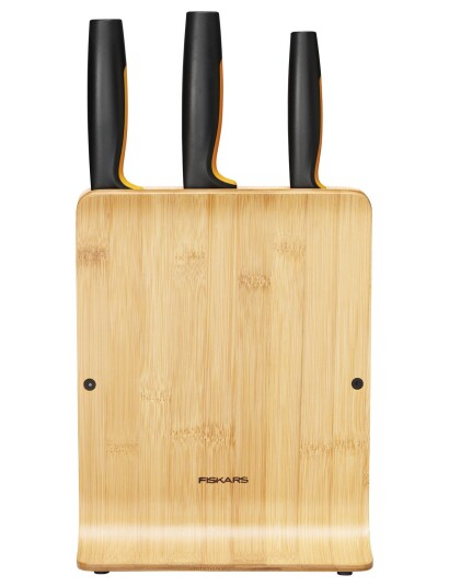 Fiskars Ff Knife Block Bamboo 3 Knives Silver Fiskars NO COLOUR ONE SIZE