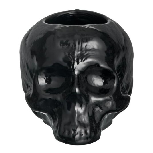 Kosta Boda  Still Life skull lyslykt 8,5 cm svart