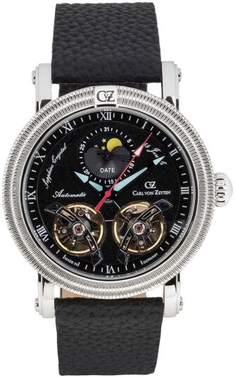 Carl von Zeyten Herreklokke CVZ0085BKS Schauinsland Sort/Lær Ø46 mm