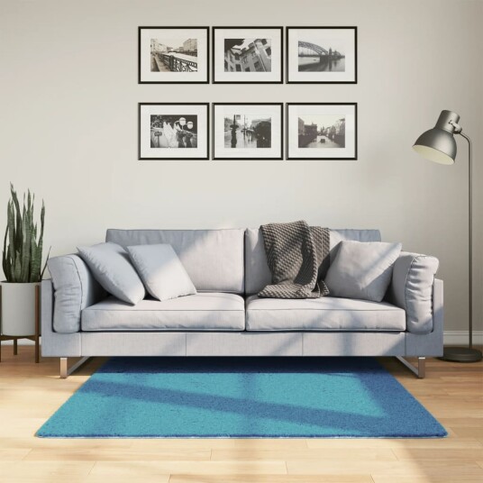  Teppe OVIEDO kort luv turkis 120x120 cm 8721012232006