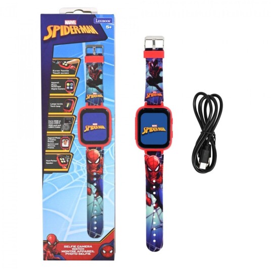 Lexibook - Spider-Man Kids Smartwatch with 8GB memory card DMW070SP