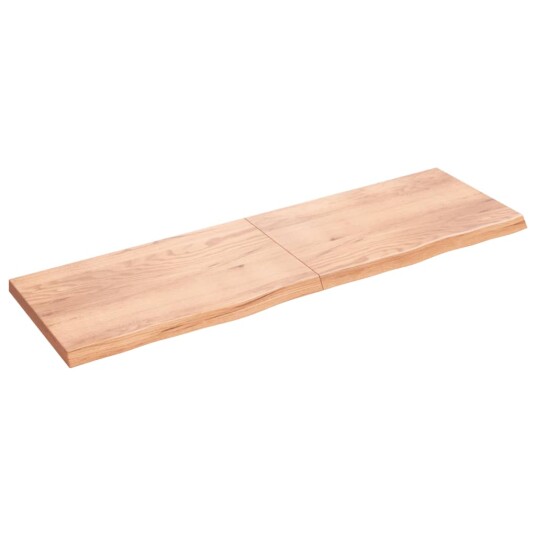 vidaXL Vegghylle lysebrun 200x60x6 cm behandlet heltre eik