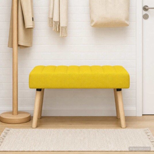 vidaXL Kanal-Quiltet Benk Lys Gul 80 x 40 x 46 cm Stoff