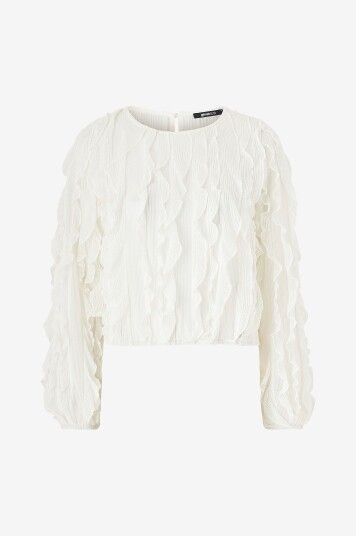 Gina Tricot Topp Frill Top Natur
