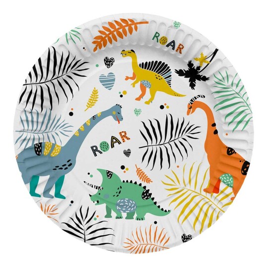 Folat BV Papptallerkener Dino Roar  8-pakning