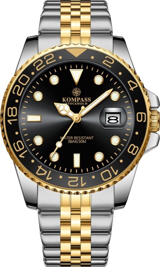 Kompass Monarch Silver Gold Black