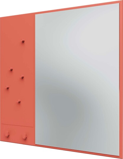 Memo Wall Mirror With Notice Board Rhubarb