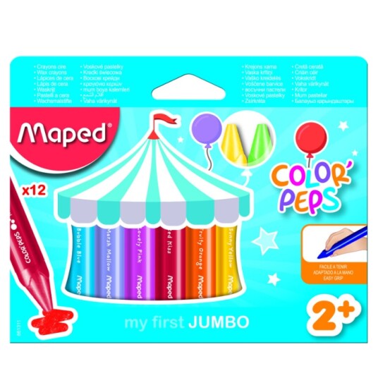 Maped Color Peps Early Age 12 Wax Fargestifter Jumbo Maped Color Peps Early Age 12 Wax Fargestifter Jumbo