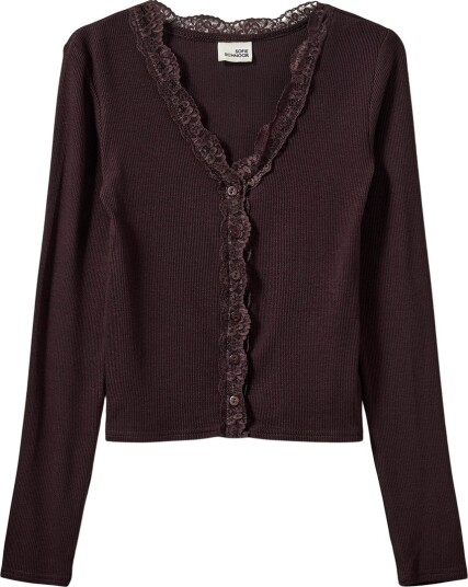 Sofie Schnoor Cardigan Rib AntiaSY Dark Plum Sofie Schnoor 10 år (140) Cardigan Bordeaux Brun Lilla