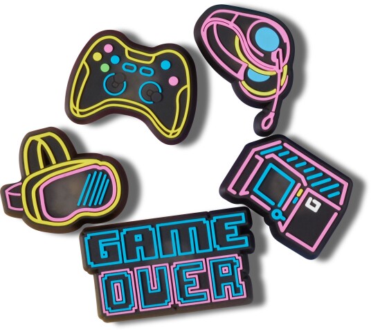 Crocs Jibbitz Lights Up Neon Gamer 5-Pakk Crocs Jibbitz Lights Up Neon Gamer 5-Pakk