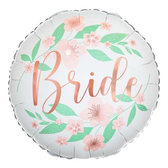 PartyDeco Folieballong Bride med Blomster