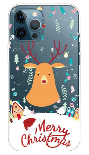 INCOVER iPhone 13 Pro TPU Plast Jul Deksel - Merry Christmas - Julreinsdyr