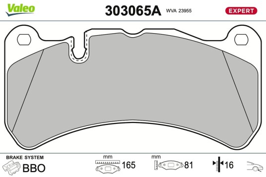 VALEO 303065A Bremseklosser