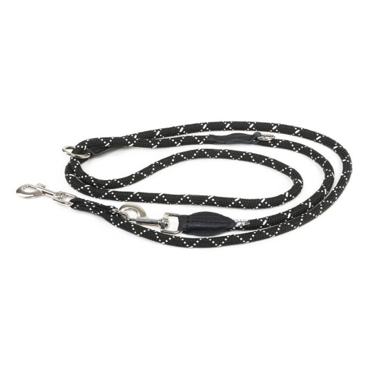 Julius-K9 Idc® Justerbart Tau-Bånd 220 cm Lang Ø 12 Mm Svart