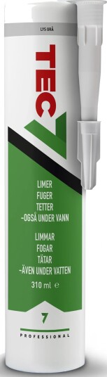 Tec7 Monteringslim Og Fugemasse Lys Grå 310ml