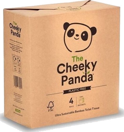 Panda Cheeky Three-layer bamboo toilet paper 4 rolls in a Panda Cheeky Three-layer bamboo toilet paper 4 rolls in a