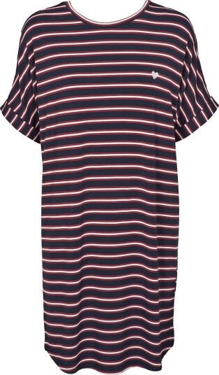 Missya Softness Stripe Big Shirt BLUEBERRY BLUE M