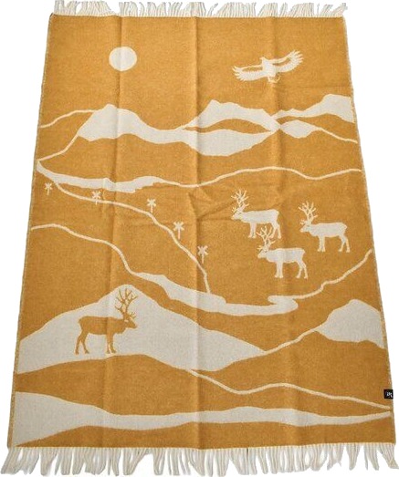 Arvidssons Textil Fjällvandring ullpledd 130x170 cm gul Arvidssons Textil Fjällvandring ullpledd 130x170 cm gul