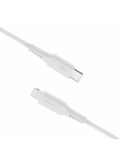 FIXED LIQUID Silicone cable USB-C/Lightning 1.2m White