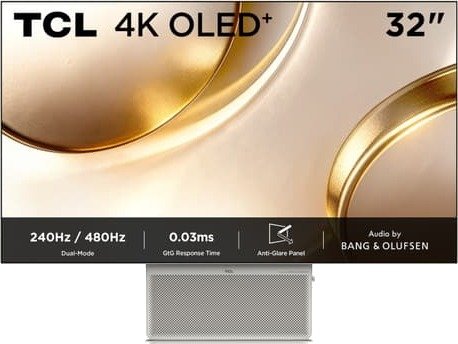 TCL OLED+ 32X3A 32" OLED 240Hz 0,03ms Gamingskjerm Skygull 32X3A-G