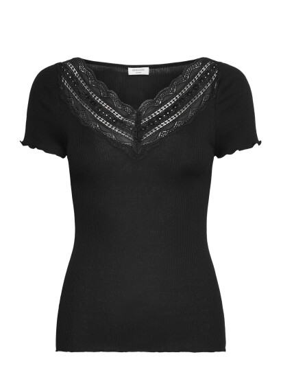 Rosemunde Rwbenita Ss Regular V-Neck T-Shirt - Black - XS Rosemunde Rwbenita Ss Regular V-Neck T-Shirt - Black - XS