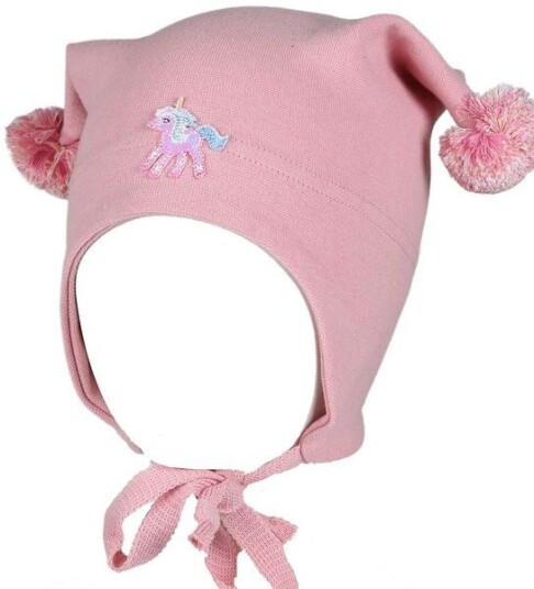 Kivat vårlue med enhjørning Vintage Pink 0 1 år