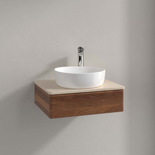 Villeroy & Boch Antao Servantskap med 1 skuff 60x50x19 cm u/lys Valnøtt/Crème