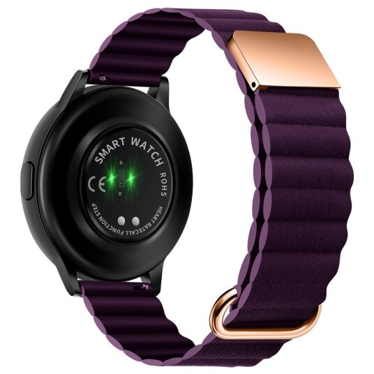 INCOVER Smartwatch-Rem 20 mm Magnetisk Litchi-Skinn - Lilla / Rosegull