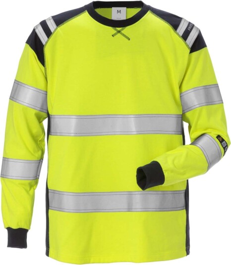 Fristads T-Shirt Långärmad Flamestat 7077 Tflh, Klass 3 Varsel Gul/marinblå 3xl