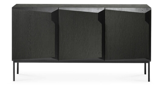 Ethnicraft Stairs sidebord 3 d?rer Svartbeiset eik 150 x 80 x 46 cm