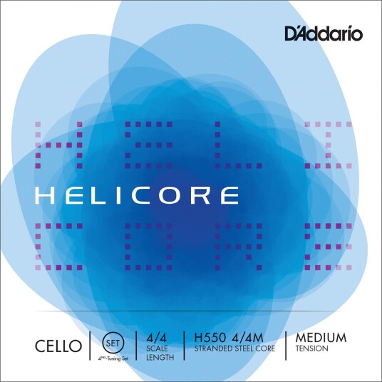 D'Addario H550 4/4m Helicore Cello Sett 4th Tuning /medium Tension