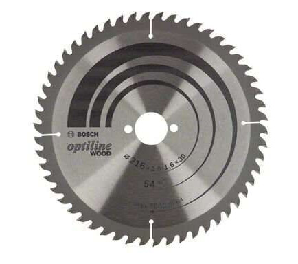 Bosch Optiline Wood Sirkelsagblad 216mm 54 Tenner for Tre