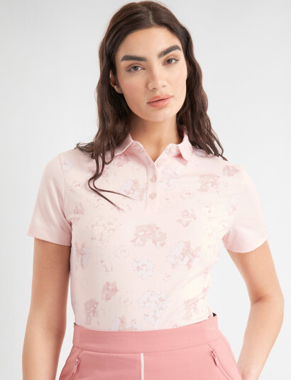 Calvin Klein Golf Harmony Printed S/S Shirt - Pink - XS Calvin Klein Golf Harmony Printed S/S Shirt - Pink - XS