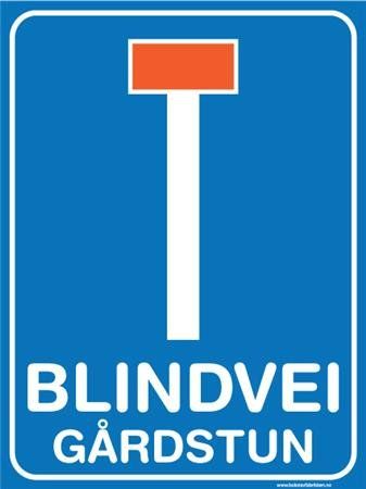 Skilt   Blindvei Gårdstun