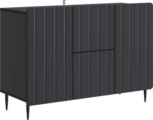 Serviesskap med skuff Svart 89 x 34,5 x 62 cm Konstruert tre Serviesskap med skuff Svart 89 x 34,5 x 62 cm Konstruert tre
