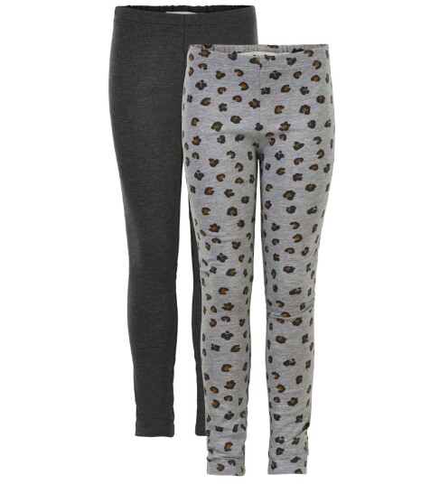 Minymo Leggings   2 pack   Grå Melert/Leopard   Minymo   2 år (92)   Leggings