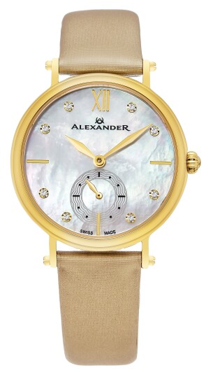 Alexander Dameklokke AD201 02 Monarch Hvit/Sateng Ø34 mm
