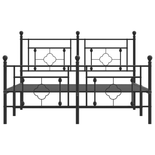 vidaXL Sengeramme i metall med hode- og fotgavl svart 140x190 cm 8721012248908