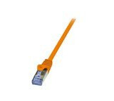 Logilink Primeline Koblingskabel Rj-45 Hann Til Rj-45 Hann 0.25 M Sftp Pimf Cat 6A Halogenfri Formstøpt Uten Hindringer Oransje