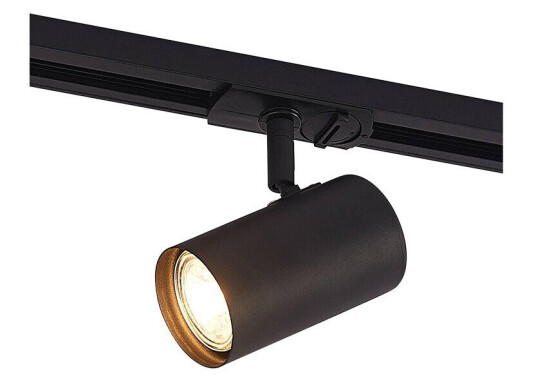 Lindby Linaro skinnespotlight, GU10, 5 W, svart, 1-faset Lindby Linaro skinnespotlight, GU10, 5 W, svart, 1-faset