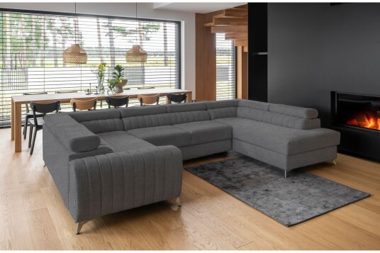 Kotori Hjørnesovesofa m. Sjeselong   Grå