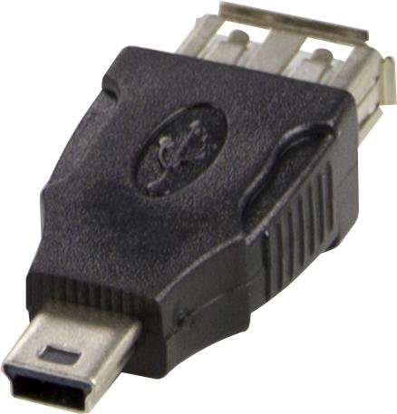 Deltaco USB-A til Mini-USB B adapter Svart