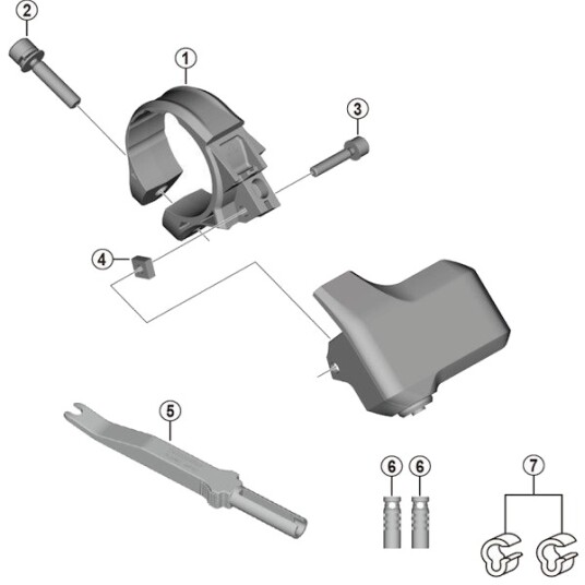 Shimano holder med mutter type B 35mm til modell SC-E7000 Shimano holder med mutter type B 35mm til modell SC-E7000
