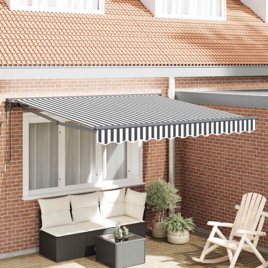  Innvendbar Markise Antrasitt og Hvit 350x250 cm