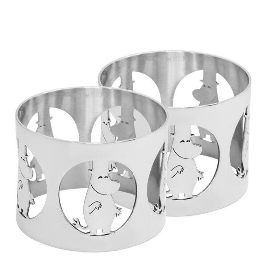 Hilke Hilke x Mummi serviettringer 5 cm 2 stk Mummipappa nikkelbelagt messing Hilke Hilke x Mummi serviettringer 5 cm 2 stk Mummipappa nikkelbelagt messing