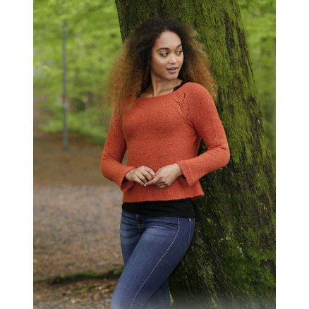 Autumn Vines by DROPS Design Bluse Strikkeoppskrift str S XXXL