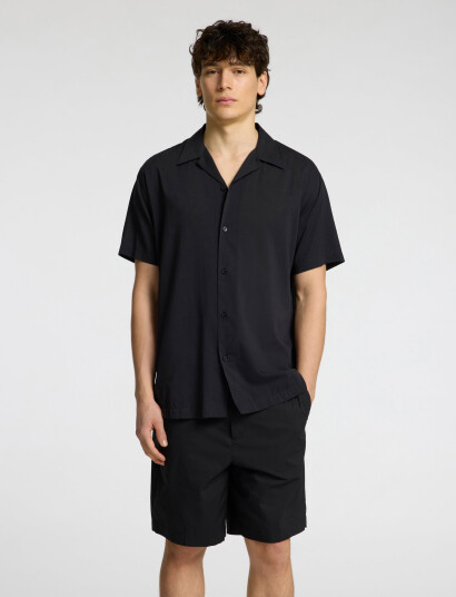 Selected Slhreg-Air Shirt Ss Mix - Black - L