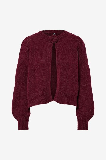 Pieces Kardigan pcJelena LS O neck Knit Cardigan BC Rød