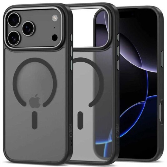 Tech Protect iPhone 17 Pro MagEdge MagSafe-deksel Matt Svart/Gunmetal