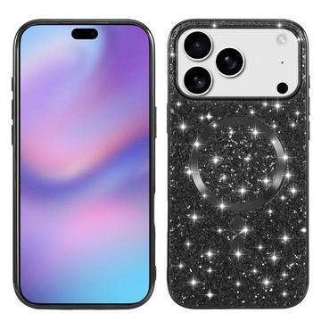 iPhone 17 Pro Max Galvanisert glitter deksel   MagSafe kompatibel   Svart
